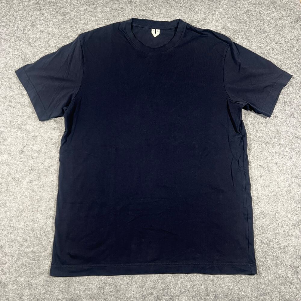 Arket Mens Medium Navy Blue Crew Neck T Shirt Short Sleeve 100% Cotton